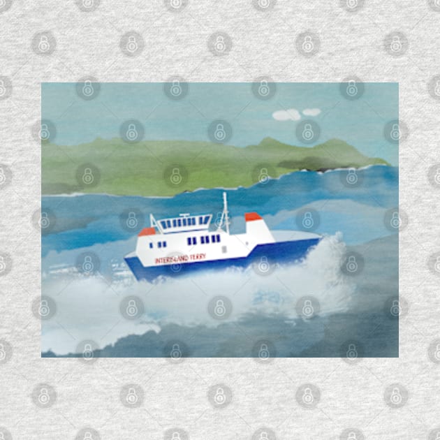 Shetland Inter-Island Ferry by Avalinart